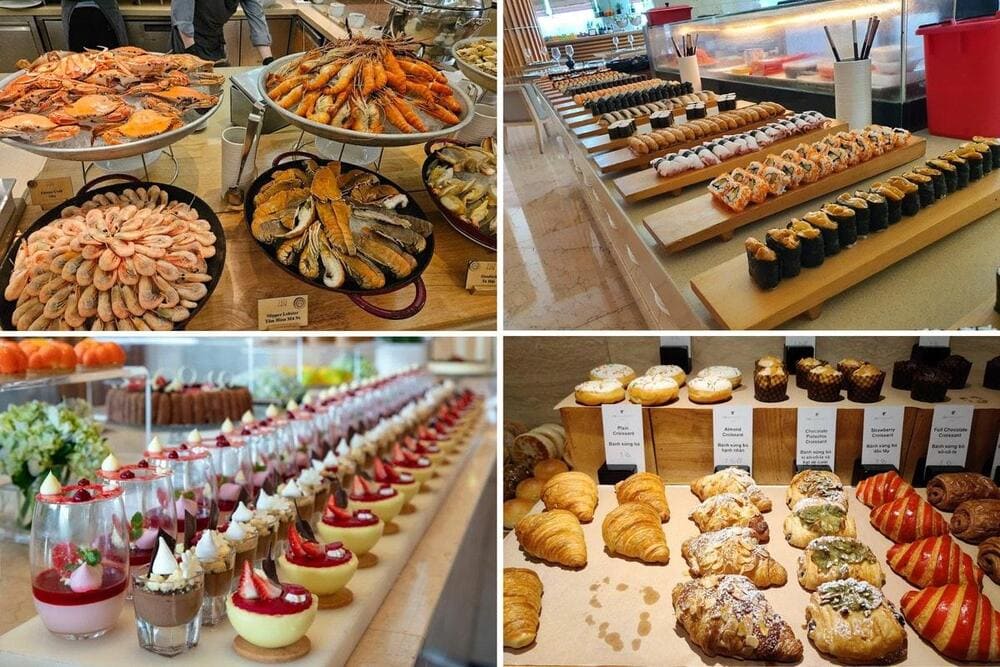 Buffet with over 100 international dishes from European, Asian to Vietnamese cuisine, satisfying all tastes (Source: JW Café - JW Marriott Hotel Hanoi)